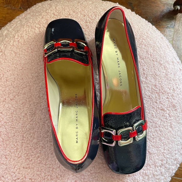 Marc by Marc Jacobs paren navy/red square toe shoes - Picture 3 of 12